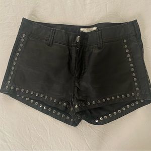 Vegan Leather Studded Short Shorts